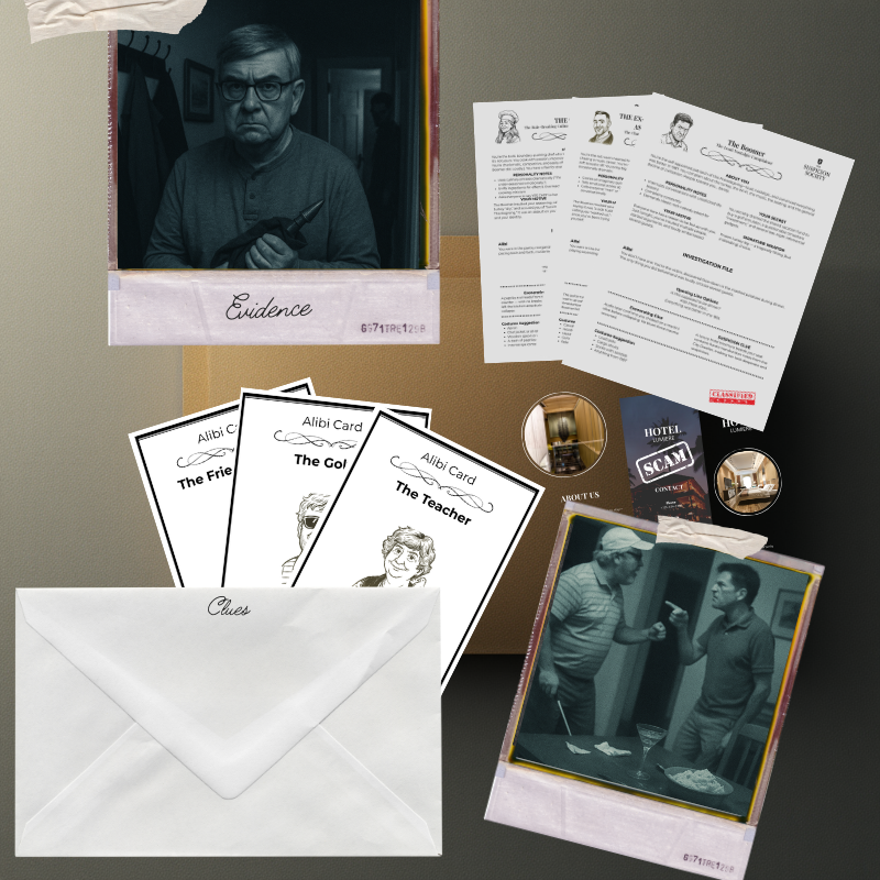 A Death in the Drumstick Room Complete Murder Mystery Dinner Kit